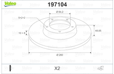 Brzdový kotouč VALEO 197104