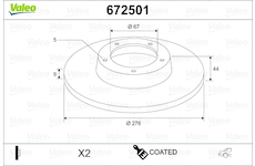 Brzdový kotouč VALEO 672501
