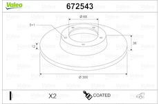 Brzdový kotouč VALEO 672543
