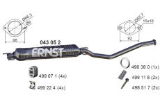 Stredni tlumic vyfuku ERNST 043052