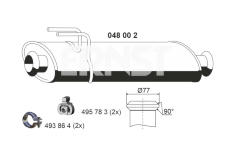 Střední tlumič výfuku ERNST 048002