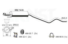 Střední tlumič výfuku ERNST 052146