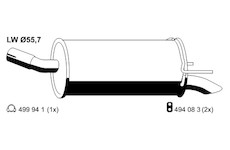 Zadní tlumič výfuku ERNST 055000