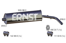 Stredni tlumic vyfuku ERNST 113151