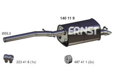 Zadní tlumič výfuku ERNST 140119