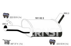 Střední tlumič výfuku ERNST 161022