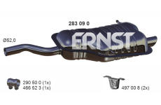 Zadní tlumič výfuku ERNST 283090