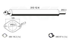 Predni tlumic vyfuku ERNST 313124