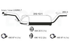Střední tlumič výfuku ERNST 313131