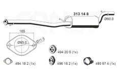 Stredni tlumic vyfuku ERNST 313148