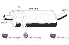 Střední tlumič výfuku ERNST 350136