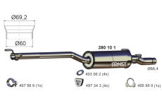 Střední tlumič výfuku ERNST 390101