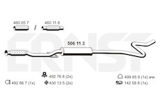 Střední tlumič výfuku ERNST 506113