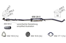 Střední tlumič výfuku ERNST 650205