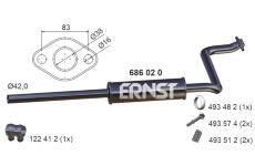 Stredni tlumic vyfuku ERNST 686020