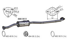 Střední tlumič výfuku ERNST 688000