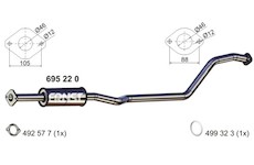 Střední tlumič výfuku ERNST 695220