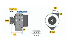 Alternátor BOSCH 0 986 046 040