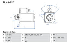 Startér BOSCH 0 986 011 080