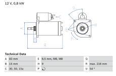 żtartér BOSCH 0 986 013 590