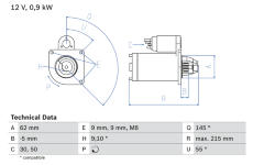 Startér BOSCH 0 986 013 850