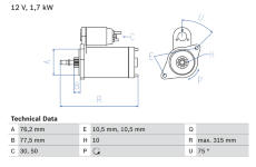 Startér BOSCH 0 986 016 250