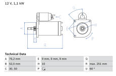 Startér BOSCH 0 986 016 750