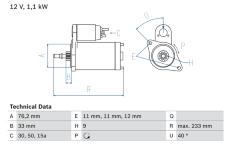Startér BOSCH 0 986 018 200