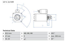 żtartér BOSCH 0 986 018 490