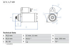 żtartér BOSCH 0 986 020 280