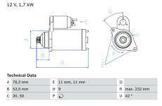 Startér BOSCH 0 986 022 470