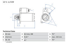 żtartér BOSCH 0 986 022 730