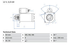 Startér BOSCH 0 986 025 480