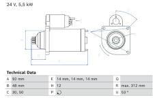 Startér BOSCH 0 986 028 020