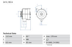 generátor BOSCH 0 986 034 220