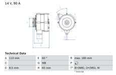 generátor BOSCH 0 986 038 090