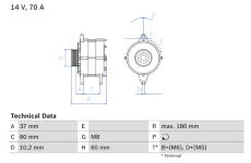 Alternátor BOSCH 0 986 038 401