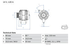 Alternátor BOSCH 0 986 041 810