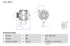 Alternátor BOSCH 0 986 042 660