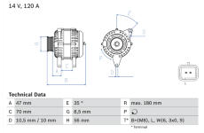 generátor BOSCH 0 986 043 091