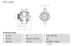 Alternátor BOSCH 0 986 043 660