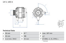 Alternátor BOSCH 0 986 046 120