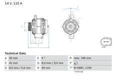 Alternátor BOSCH 0 986 046 130