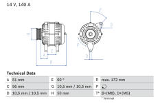 Alternátor BOSCH 0 986 046 230