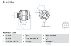 Alternátor BOSCH 0 986 046 240