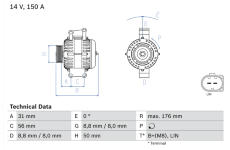 Alternátor BOSCH 0 986 047 150