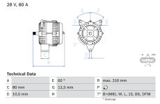 Alternátor BOSCH 0 986 048 100