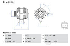 Alternátor BOSCH 0 986 080 140