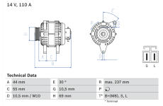 Alternátor BOSCH 0 986 080 640