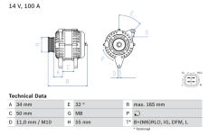 generátor BOSCH 0 986 082 350